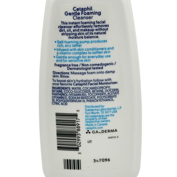 Cetaphil Gentle Foaming Cleanser 8 oz Frangrance Free - Picture 2 of 2